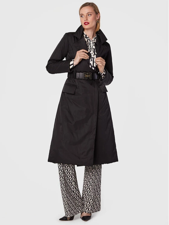 Elisabetta Franchi Γυναίκες Πουπουλένια Μπουφάν Μπουφάν μεταβατικό PI-46H-26E2-V600 Μαύρο Regular Fit 2 Elisabetta Franchi Γυναίκες Πουπουλένια Μπουφάν Μπουφάν μεταβατικό PI-46H-26E2-V600 Μαύρο Regular Fit - Image 2