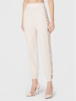 Elisabetta Franchi Γυναίκες Παντελόνια Φόρμας Παντελόνι φόρμας KP-26S-26E2-V360 Μπεζ Regular Fit