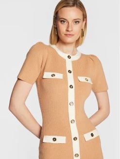 Elisabetta Franchi Γυναίκες Πλεκτά Φορέματα Φόρεμα υφασμάτινο AM-69Q-26E2-V470 Μπεζ Slim Fit -Elisabetta Franchi Εκπτώσεις unnamed file 465