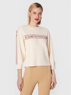 Elisabetta Franchi Γυναίκες Πουλόβερ MK-81S-27E2-V350 Μπεζ Boxy Fit