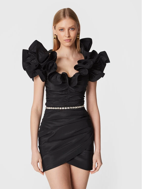 Elisabetta Franchi Γυναίκες Κοκτέιλ Φορέματα Φόρεμα κοκτέιλ AB-304-27E2-V480 Μαύρο Slim Fit 1 Elisabetta Franchi Γυναίκες Κοκτέιλ Φορέματα Φόρεμα κοκτέιλ AB-304-27E2-V480 Μαύρο Slim Fit