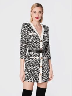 Elisabetta Franchi Γυναίκες Καθημερινά Φορέματα Φόρεμα καθημερινό AB-165-26E2-V580 Μαύρο Slim Fit