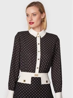 Elisabetta Franchi Γυναίκες Φορέματα σε Στυλ Πουκάμισο & Σεμιζιέ Φόρεμα πουκάμισο AB-307-27E2-V495 Μαύρο Regular Fit -Elisabetta Franchi Εκπτώσεις unnamed file 545