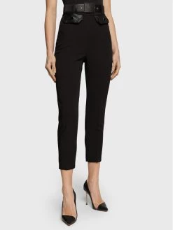 Elisabetta Franchi Γυναίκες Υφασμάτινα Παντελόνια Παντελόνι υφασμάτινο PA-041-27E2-V340 Μαύρο Slim Fit