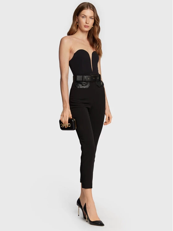 Elisabetta Franchi Γυναίκες Υφασμάτινα Παντελόνια Παντελόνι υφασμάτινο PA-041-27E2-V340 Μαύρο Slim Fit 2 Elisabetta Franchi Γυναίκες Υφασμάτινα Παντελόνια Παντελόνι υφασμάτινο PA-041-27E2-V340 Μαύρο Slim Fit - Image 2