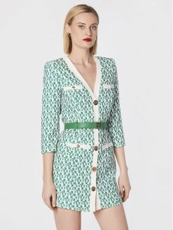 Elisabetta Franchi Γυναίκες Καθημερινά Φορέματα Φόρεμα καθημερινό AB-165-26E2-V580 Πράσινο Slim Fit