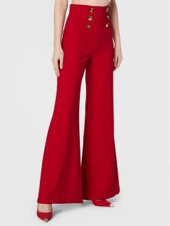 Elisabetta Franchi Γυναίκες Υφασμάτινα Παντελόνια Παντελόνι υφασμάτινο PA-039-27E2-V340 Κόκκινο Regular Fit