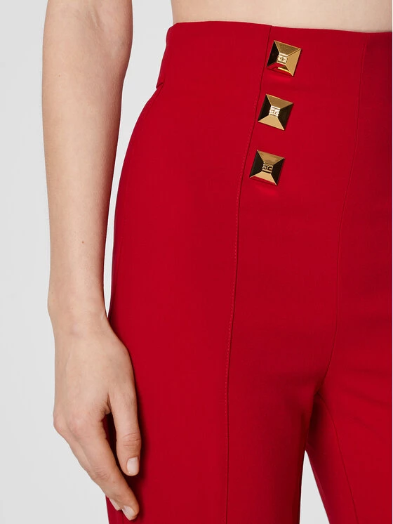 Elisabetta Franchi Γυναίκες Υφασμάτινα Παντελόνια Παντελόνι υφασμάτινο PA-039-27E2-V340 Κόκκινο Regular Fit 4 Elisabetta Franchi Γυναίκες Υφασμάτινα Παντελόνια Παντελόνι υφασμάτινο PA-039-27E2-V340 Κόκκινο Regular Fit - Image 4