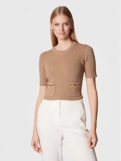 Elisabetta Franchi Γυναίκες Πουλόβερ MK-48S-26E2-V280 Μπεζ Slim Fit