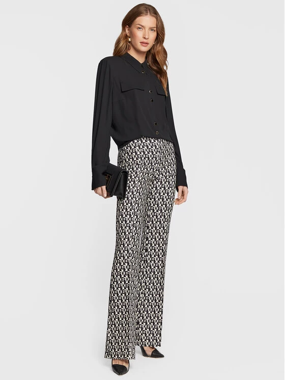 Elisabetta Franchi Γυναίκες Υφασμάτινα Παντελόνια Παντελόνι υφασμάτινο PA-008-26E2-V280 Μαύρο Regular Fit 2 Elisabetta Franchi Γυναίκες Υφασμάτινα Παντελόνια Παντελόνι υφασμάτινο PA-008-26E2-V280 Μαύρο Regular Fit - Image 2