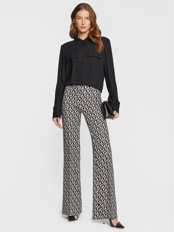 Elisabetta Franchi Γυναίκες Υφασμάτινα Παντελόνια Παντελόνι υφασμάτινο PA-008-26E2-V280 Μαύρο Regular Fit 5 Elisabetta Franchi Γυναίκες Υφασμάτινα Παντελόνια Παντελόνι υφασμάτινο PA-008-26E2-V280 Μαύρο Regular Fit - Image 5