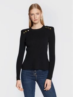 Elisabetta Franchi Γυναίκες Πουλόβερ MK-68M-26E2-V420 Μαύρο Slim Fit
