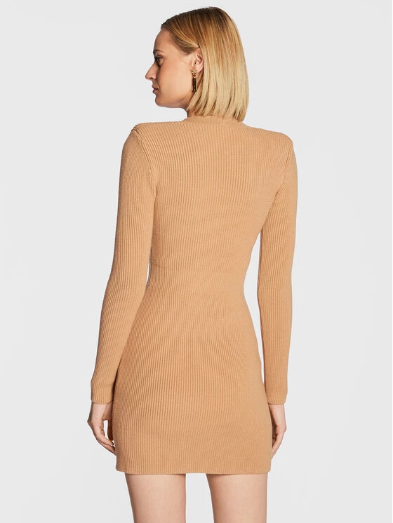 Elisabetta Franchi Γυναίκες Πλεκτά Φορέματα Φόρεμα υφασμάτινο AM-65T-26E2-V550 Μπεζ Slim Fit 3 Elisabetta Franchi Γυναίκες Πλεκτά Φορέματα Φόρεμα υφασμάτινο AM-65T-26E2-V550 Μπεζ Slim Fit - Image 3