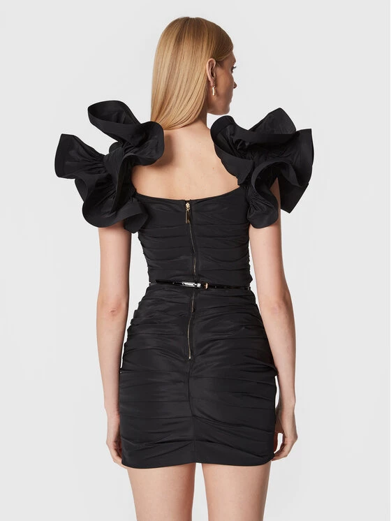 Elisabetta Franchi Γυναίκες Κοκτέιλ Φορέματα Φόρεμα κοκτέιλ AB-304-27E2-V480 Μαύρο Slim Fit 3 Elisabetta Franchi Γυναίκες Κοκτέιλ Φορέματα Φόρεμα κοκτέιλ AB-304-27E2-V480 Μαύρο Slim Fit - Image 3