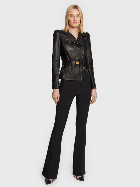 Elisabetta Franchi Γυναίκες Δερμάτινα Μπουφάν Μπουφάν δερμάτινο GD-21Z-26E2-V1000 Μαύρο Slim Fit 2 Elisabetta Franchi Γυναίκες Δερμάτινα Μπουφάν Μπουφάν δερμάτινο GD-21Z-26E2-V1000 Μαύρο Slim Fit - Image 2