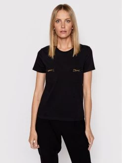 Elisabetta Franchi Γυναίκες T-shirts T-Shirt MA-016-26E2-V160 Μαύρο Regular Fit
