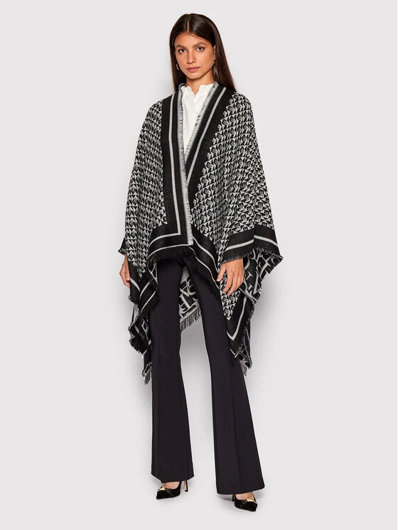 Elisabetta Franchi Γυναίκες Ζακέτες Πόντσο MT-02F-26E2-V270 Μαύρο Regular Fit 2 Elisabetta Franchi Γυναίκες Ζακέτες Πόντσο MT-02F-26E2-V270 Μαύρο Regular Fit - Image 2