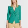 Elisabetta Franchi Γυναίκες Σακάκια & Μπλέιζερ Μπλέιζερ GI-030-26E2-V500 Πράσινο Slim Fit