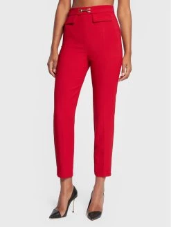 Elisabetta Franchi Γυναίκες Υφασμάτινα Παντελόνια Παντελόνι υφασμάτινο PA-023-26E2-V250 Κόκκινο Slim Fit