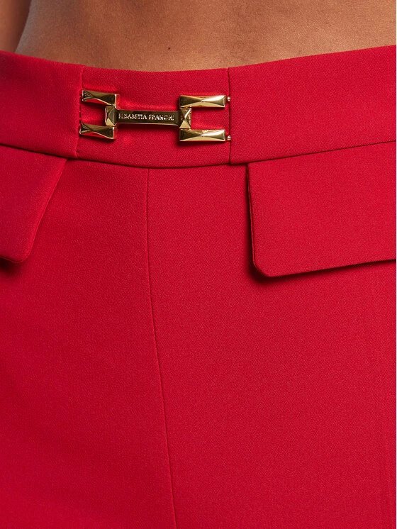 Elisabetta Franchi Γυναίκες Υφασμάτινα Παντελόνια Παντελόνι υφασμάτινο PA-023-26E2-V250 Κόκκινο Slim Fit 4 Elisabetta Franchi Γυναίκες Υφασμάτινα Παντελόνια Παντελόνι υφασμάτινο PA-023-26E2-V250 Κόκκινο Slim Fit - Image 4