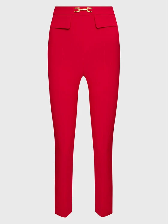 Elisabetta Franchi Γυναίκες Υφασμάτινα Παντελόνια Παντελόνι υφασμάτινο PA-023-26E2-V250 Κόκκινο Slim Fit 5 Elisabetta Franchi Γυναίκες Υφασμάτινα Παντελόνια Παντελόνι υφασμάτινο PA-023-26E2-V250 Κόκκινο Slim Fit - Image 5