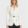 Elisabetta Franchi Γυναίκες Σακάκια & Μπλέιζερ Μπλέιζερ GI-032-26E2-V600 Λευκό Regular Fit