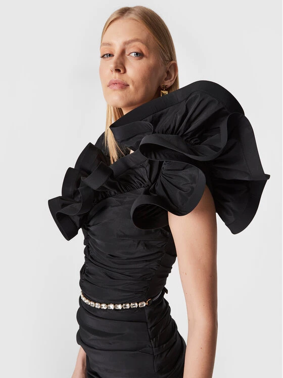 Elisabetta Franchi Γυναίκες Κοκτέιλ Φορέματα Φόρεμα κοκτέιλ AB-304-27E2-V480 Μαύρο Slim Fit 4 Elisabetta Franchi Γυναίκες Κοκτέιλ Φορέματα Φόρεμα κοκτέιλ AB-304-27E2-V480 Μαύρο Slim Fit - Image 4