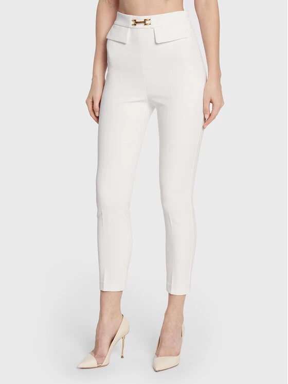 Elisabetta Franchi Γυναίκες Υφασμάτινα Παντελόνια Παντελόνι υφασμάτινο PA-023-26E2-V250 Μπεζ Slim Fit 1 Elisabetta Franchi Γυναίκες Υφασμάτινα Παντελόνια Παντελόνι υφασμάτινο PA-023-26E2-V250 Μπεζ Slim Fit