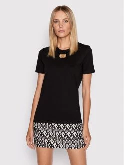 Elisabetta Franchi Γυναίκες T-shirts T-Shirt MA-36N-26E2-V140 Μαύρο Regular Fit