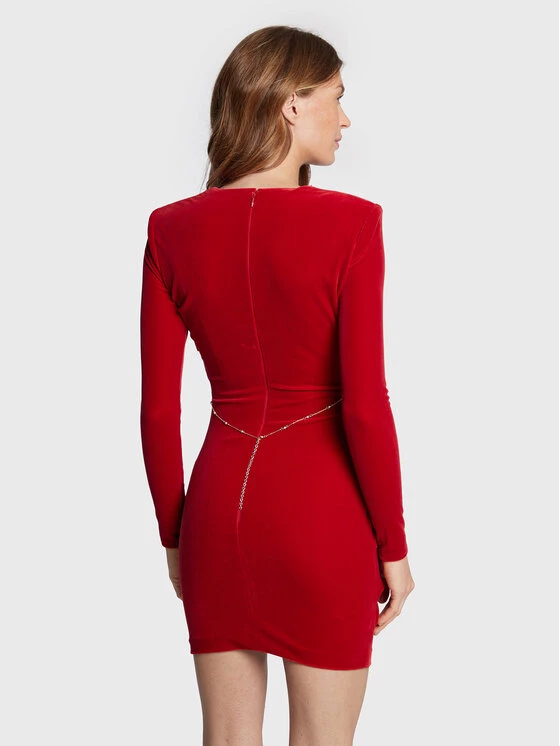 Elisabetta Franchi Γυναίκες Κοκτέιλ Φορέματα Φόρεμα κοκτέιλ AB-313-27E2-V400 Κόκκινο Slim Fit 3 Elisabetta Franchi Γυναίκες Κοκτέιλ Φορέματα Φόρεμα κοκτέιλ AB-313-27E2-V400 Κόκκινο Slim Fit - Image 3