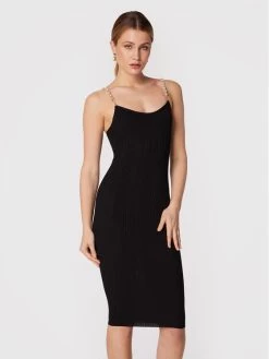 Elisabetta Franchi Γυναίκες Κοκτέιλ Φορέματα Φόρεμα κοκτέιλ AM-78S-27E2-V360 Μαύρο Slim Fit