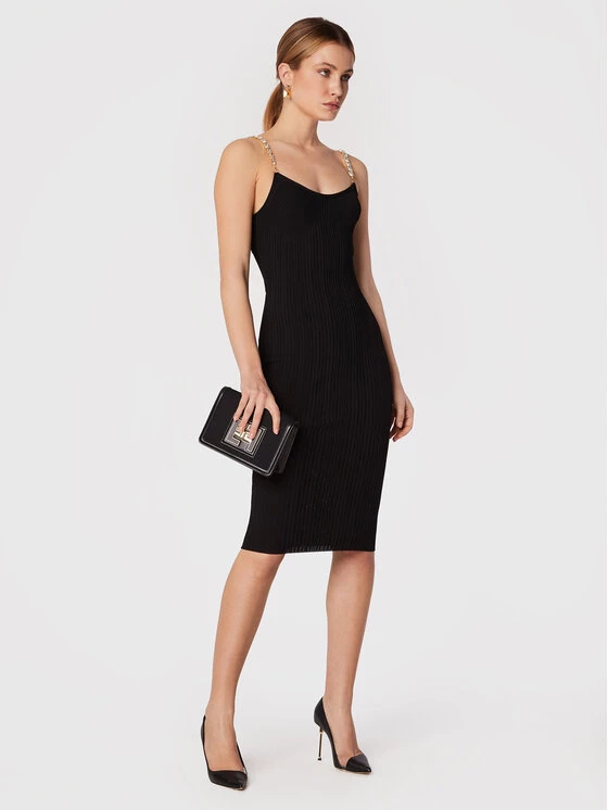 Elisabetta Franchi Γυναίκες Κοκτέιλ Φορέματα Φόρεμα κοκτέιλ AM-78S-27E2-V360 Μαύρο Slim Fit 2 Elisabetta Franchi Γυναίκες Κοκτέιλ Φορέματα Φόρεμα κοκτέιλ AM-78S-27E2-V360 Μαύρο Slim Fit - Image 2