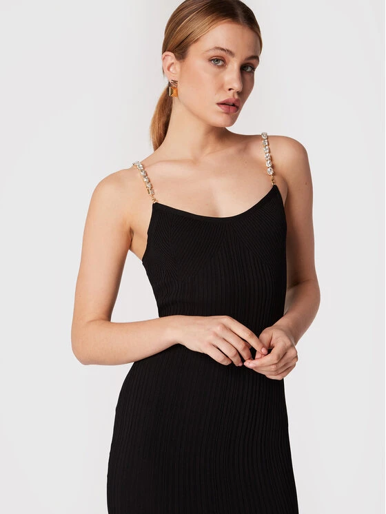 Elisabetta Franchi Γυναίκες Κοκτέιλ Φορέματα Φόρεμα κοκτέιλ AM-78S-27E2-V360 Μαύρο Slim Fit 4 Elisabetta Franchi Γυναίκες Κοκτέιλ Φορέματα Φόρεμα κοκτέιλ AM-78S-27E2-V360 Μαύρο Slim Fit - Image 4