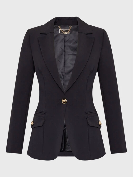 Elisabetta Franchi Γυναίκες Σακάκια & Μπλέιζερ Μπλέιζερ GI-043-26E2-V450 Μαύρο Slim Fit 5 Elisabetta Franchi Γυναίκες Σακάκια & Μπλέιζερ Μπλέιζερ GI-043-26E2-V450 Μαύρο Slim Fit - Image 5