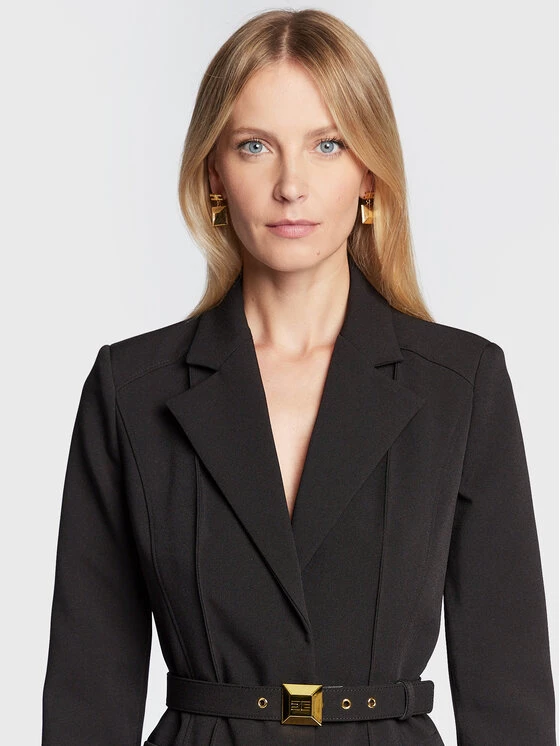 Elisabetta Franchi Γυναίκες Σακάκια & Μπλέιζερ Μπλέιζερ GI-032-26E2-V600 Μαύρο Regular Fit 4 Elisabetta Franchi Γυναίκες Σακάκια & Μπλέιζερ Μπλέιζερ GI-032-26E2-V600 Μαύρο Regular Fit - Image 4