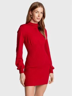 Elisabetta Franchi Γυναίκες Πλεκτά Φορέματα Φόρεμα υφασμάτινο AM-52M-26E2-V460 Κόκκινο Slim Fit