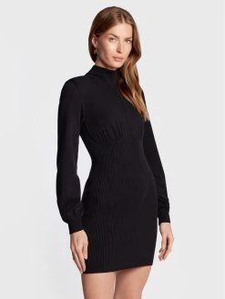 Elisabetta Franchi Γυναίκες Πλεκτά Φορέματα Φόρεμα υφασμάτινο AM-52M-26E2-V460 Μαύρο Slim Fit