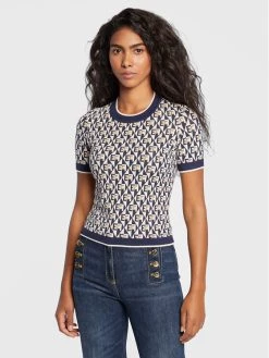 Elisabetta Franchi Γυναίκες T-shirts T-Shirt MK-77Q-26E2-V260 Σκούρο μπλε Slim Fit