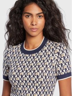 Elisabetta Franchi Γυναίκες T-shirts T-Shirt MK-77Q-26E2-V260 Σκούρο μπλε Slim Fit -Elisabetta Franchi Εκπτώσεις unnamed file 931