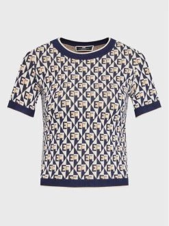 Elisabetta Franchi Γυναίκες T-shirts T-Shirt MK-77Q-26E2-V260 Σκούρο μπλε Slim Fit -Elisabetta Franchi Εκπτώσεις unnamed file 932