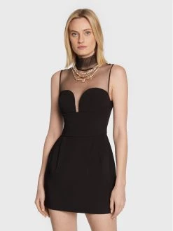 Elisabetta Franchi Γυναίκες Κοκτέιλ Φορέματα Φόρεμα κοκτέιλ AB-314-27E2-V490 Μαύρο Slim Fit