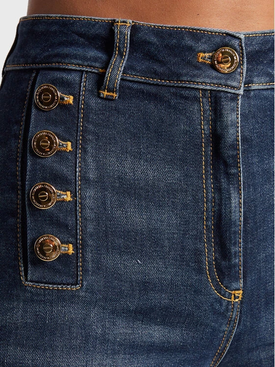 Elisabetta Franchi Γυναίκες Wide Leg Τζιν PJ-54D-26E2-V400 Σκούρο μπλε Palazzo Fit 4 Elisabetta Franchi Γυναίκες Wide Leg Τζιν PJ-54D-26E2-V400 Σκούρο μπλε Palazzo Fit - Image 4