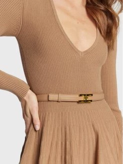 Elisabetta Franchi Γυναίκες Πλεκτά Φορέματα Φόρεμα υφασμάτινο AM-90T-26E2-V600 Καφέ Regular Fit -Elisabetta Franchi Εκπτώσεις unnamed file 961