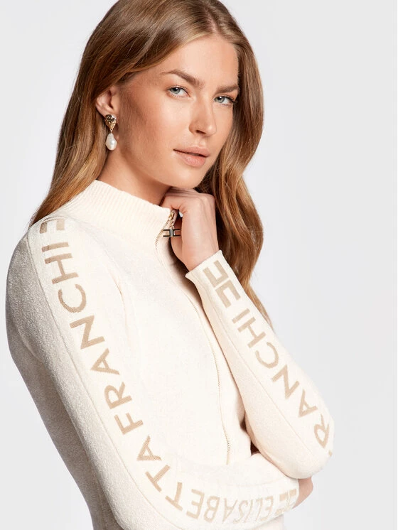 Elisabetta Franchi Γυναίκες Ζακέτες Ζακέτα MK-44S-26E2-V370 Μπεζ Slim Fit 4 Elisabetta Franchi Γυναίκες Ζακέτες Ζακέτα MK-44S-26E2-V370 Μπεζ Slim Fit - Image 4